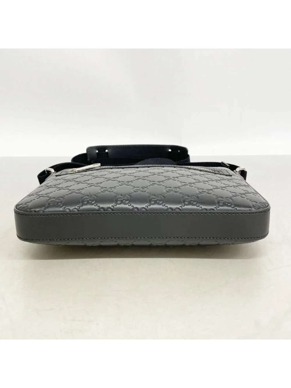 Gucci Shoulder Bag Guccissima Leather Black Silver